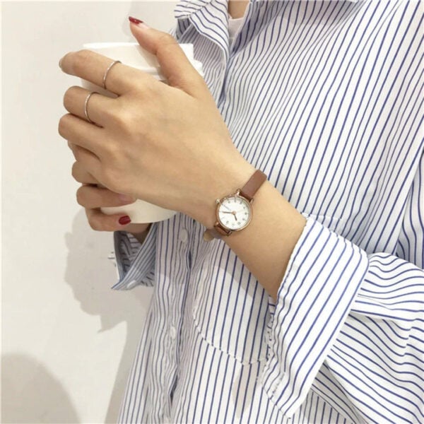Women's Small Minimalist Watch with PU Leather Strap