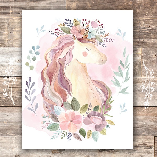 Unicorn Wall Art Prints (Set of 3) - 8x10s | Girls Room Decor
