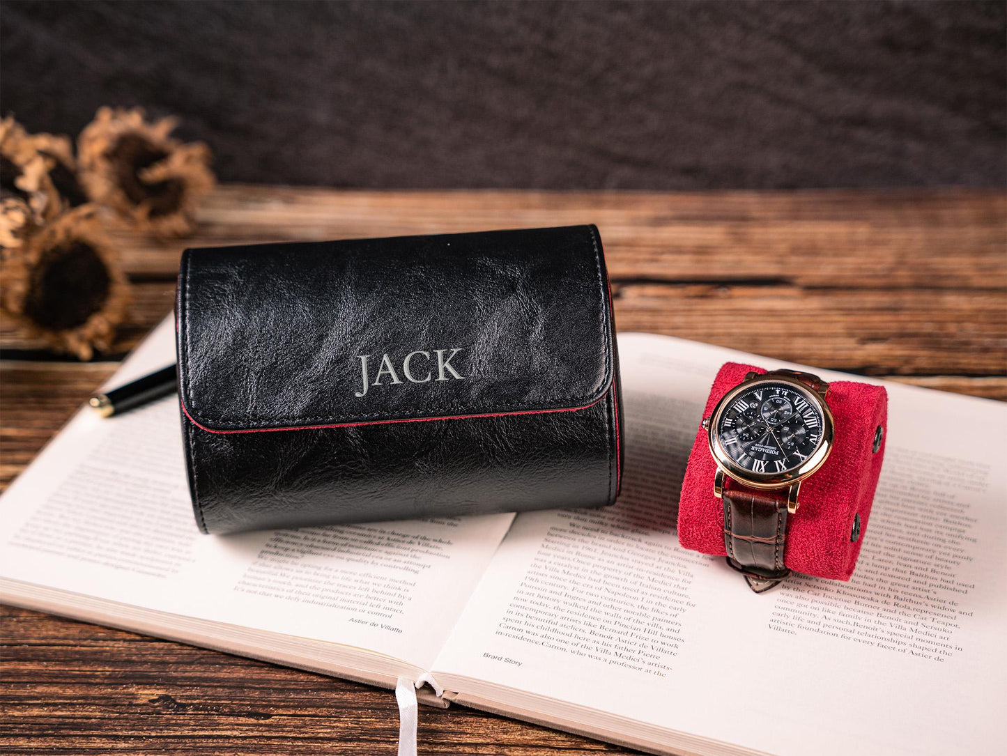 Personalized Watch Roll Leather, Watch Roll for Men, Watch Roll for 3, Corporate Gifts, Travel Watch Box, Groomsmen gift, Gift For Him