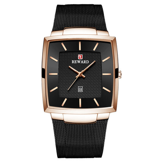 Men’s Ultra-thin Square Mesh Belt Quartz Watch