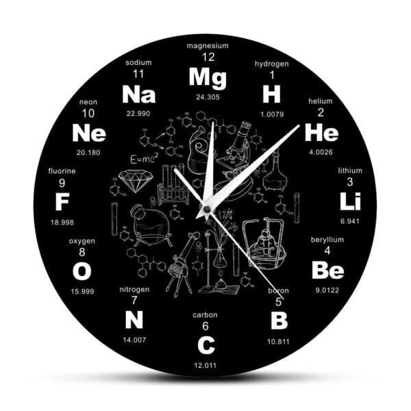 Periodic Table Of Chemical Elements Wall Clock