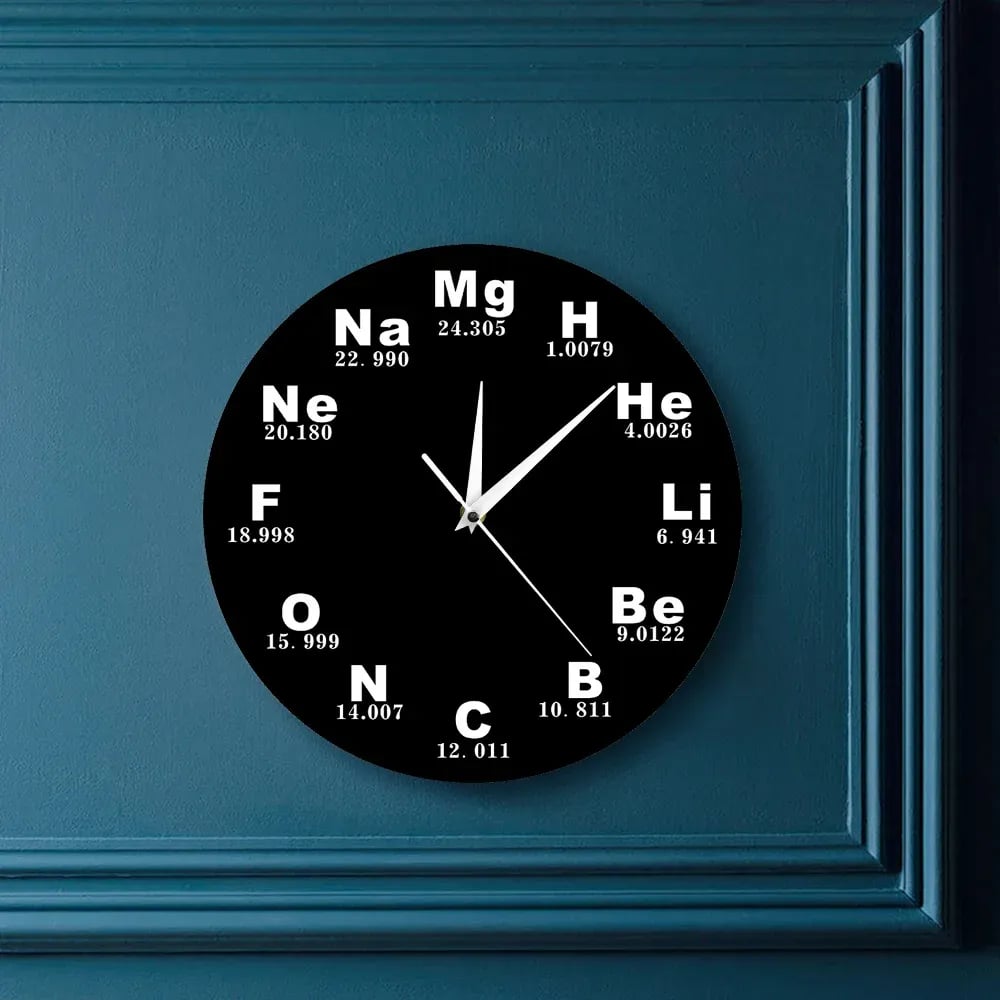 Periodic Table Of Chemical Elements Wall Clock