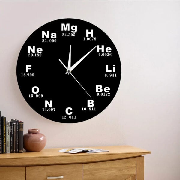 Periodic Table Of Chemical Elements Wall Clock