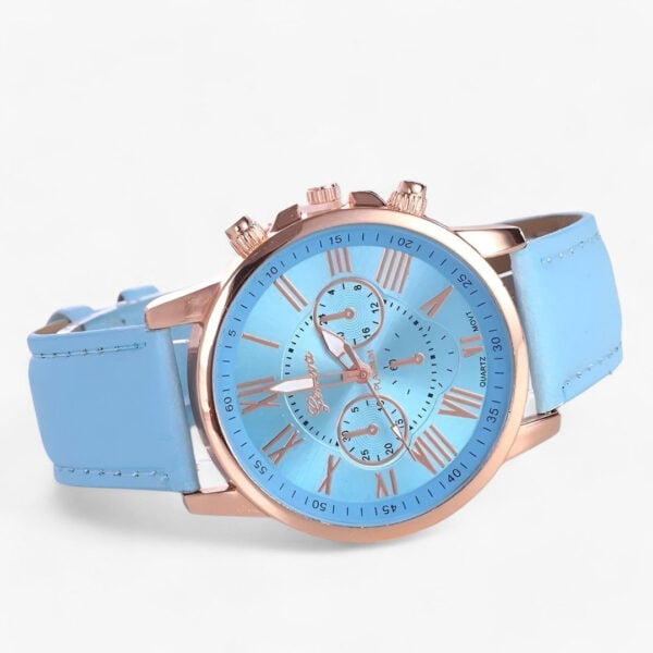 Women's Water-Resistant Watch with Genuine Leather Strap