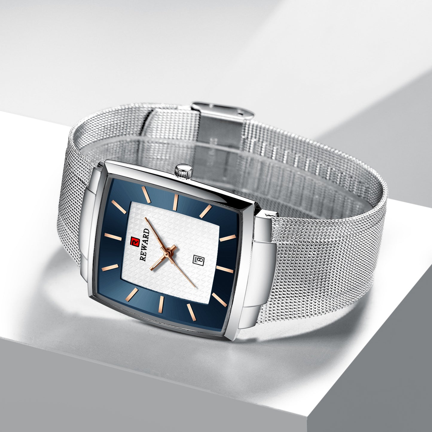 Men’s Ultra-thin Square Mesh Belt Quartz Watch