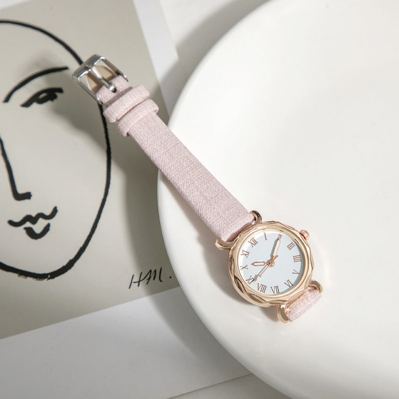 Women's Small Minimalist Watch with PU Leather Strap