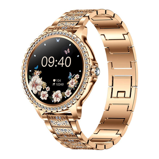 Women's Smartwatch with Heart Rate, Blood Oxygen, and Sleep Monitoring, Diamond Bracelet Design, Bluetooth Calling