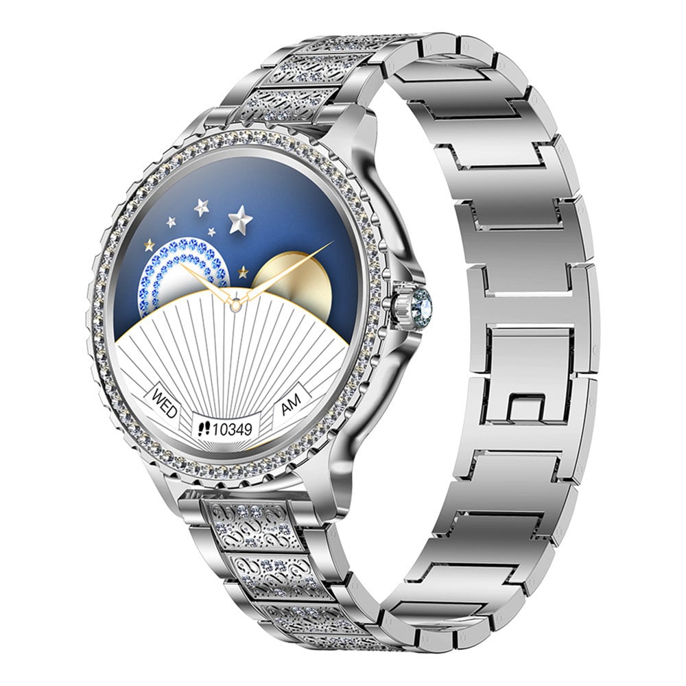 Women's Smartwatch with Heart Rate, Blood Oxygen, and Sleep Monitoring, Diamond Bracelet Design, Bluetooth Calling