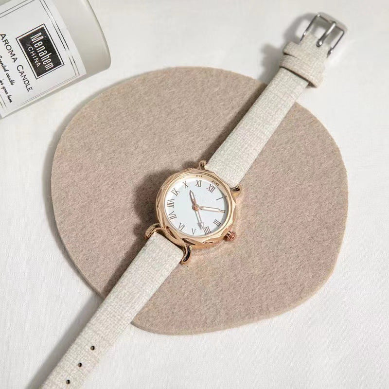 Women's Small Minimalist Watch with PU Leather Strap