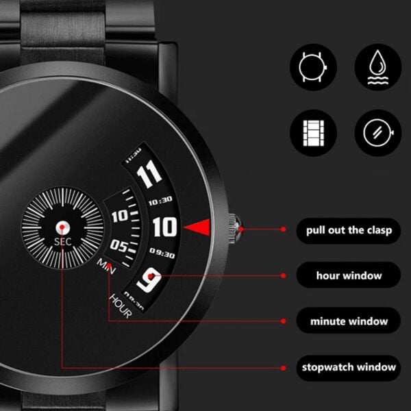 Men’s Waterproof Automatic Watch—With Steel/Mesh/Leather Watch Strap