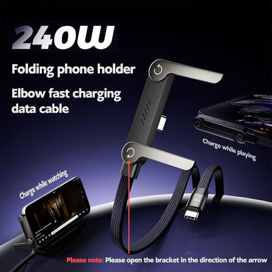 240W Super Fast Charging 2-in-1 Charging Cable & Phone Stand