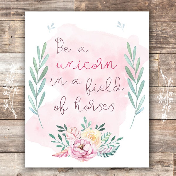 Unicorn Wall Art Prints (Set of 3) - 8x10s | Girls Room Decor