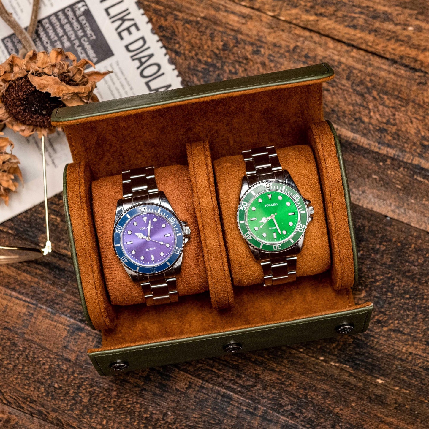 Personalized Watch Roll Leather, Watch Roll for Men, Watch Roll for 3, Corporate Gifts, Travel Watch Box, Groomsmen gift, Gift For Him