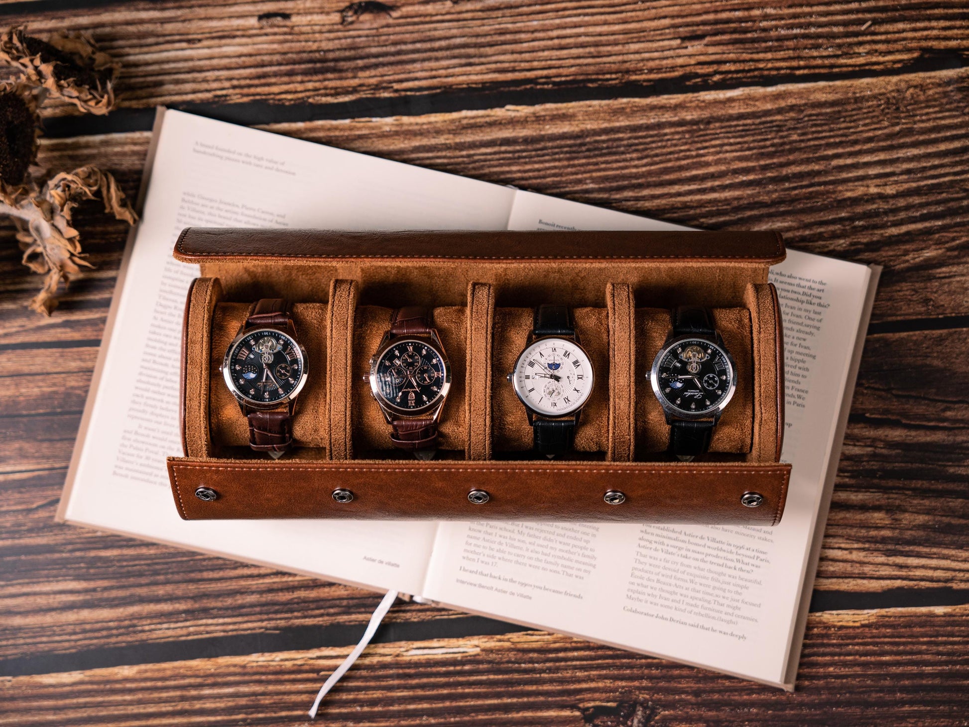Personalized Leather Watch Box, Vegan Leather Watch Case, Watch Roll for 3 Watches, Wedding groomsmen gifts, Watch travel case, Thanksgiving