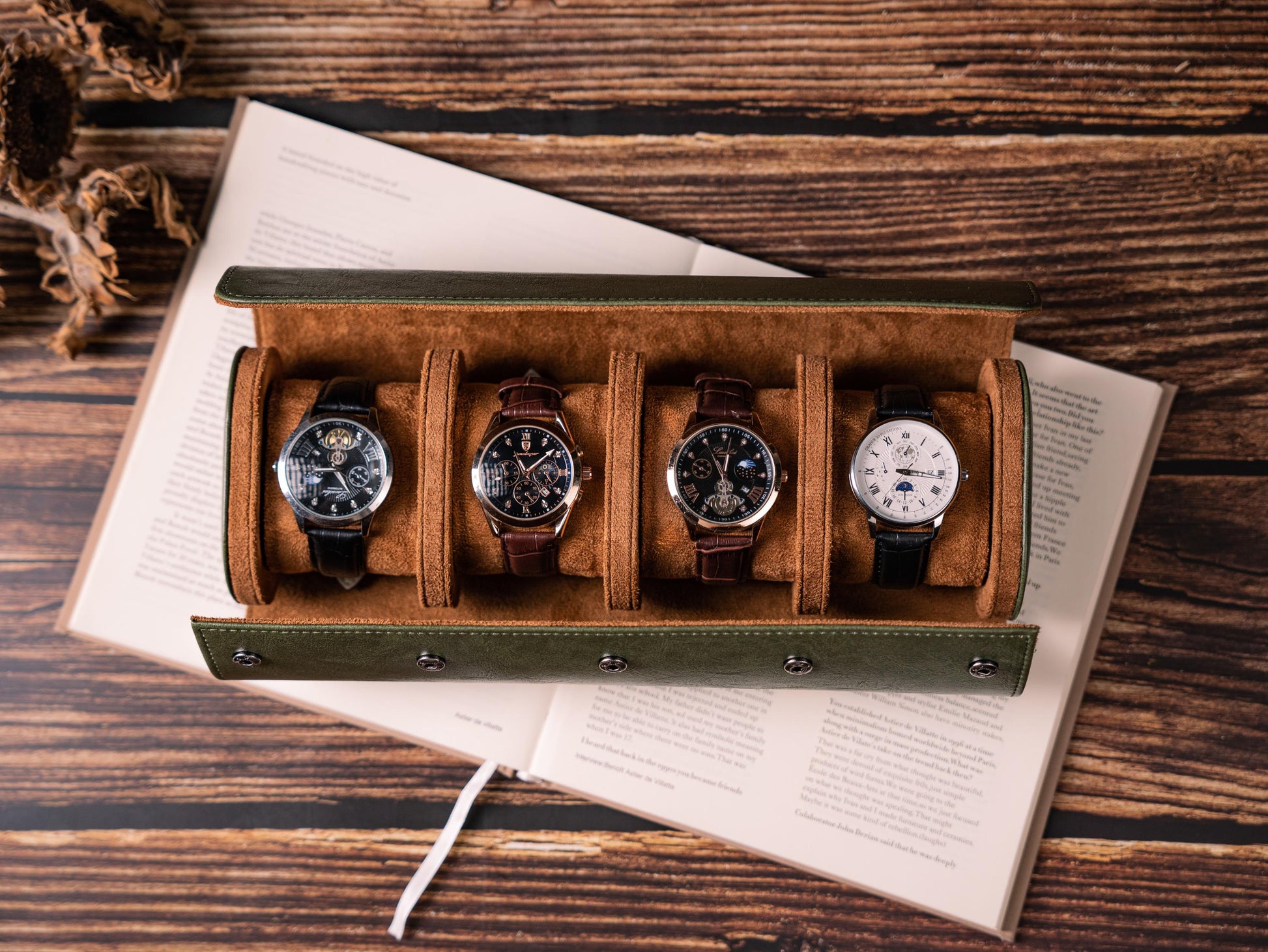Personalized Leather Watch Box, Vegan Leather Watch Box, Watch Roll for 3 Watches, Valentine's Day gifts, Travel Watch Box, Gifts for Dad