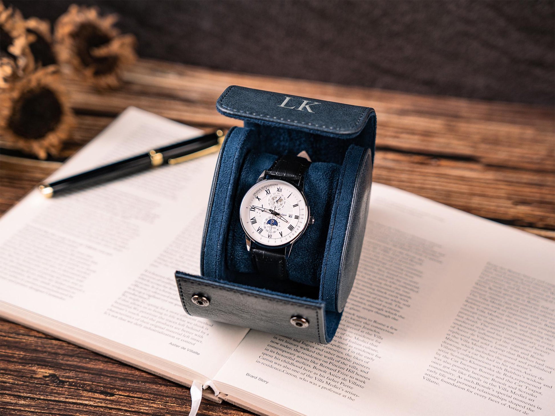 Personalized Leather Watch Box, Vegan Leather Watch Case, Watch Roll for 3 Watches, Wedding groomsmen gifts, Watch travel case, Thanksgiving