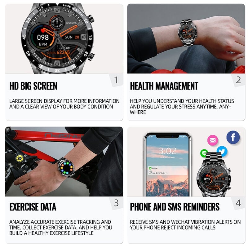 Smart Watch with Bluetooth Calling and IP67 Waterproof Rating for Men and Women